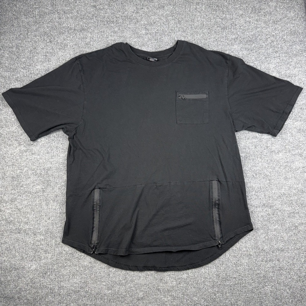 Southpole Shirt Mens Big 4X Black‎ Zip Pocket Curved Hem Streetwear T-Shirt